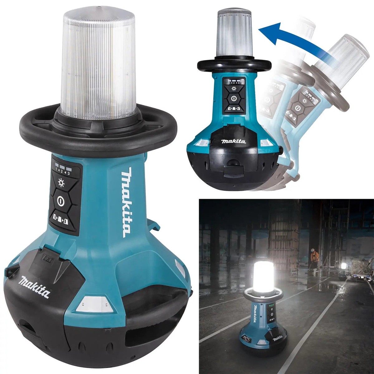 Makita Cordless Area Worklight 360 Degree LXT 14.4V 18V 240V AC Self Balancing Site Light Body Only DML810/2